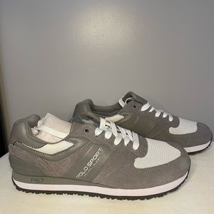 Ralph Lauren Polo Sport Athletic Sneaker Brand New in Box Grey/White Size 11